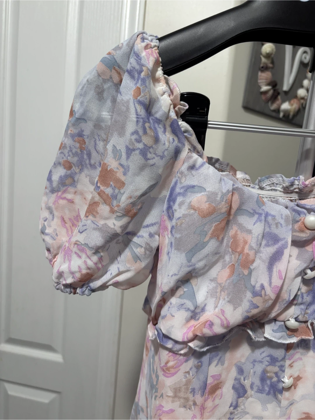 Floral Midi Dress with Smocked Bodice - photo 3