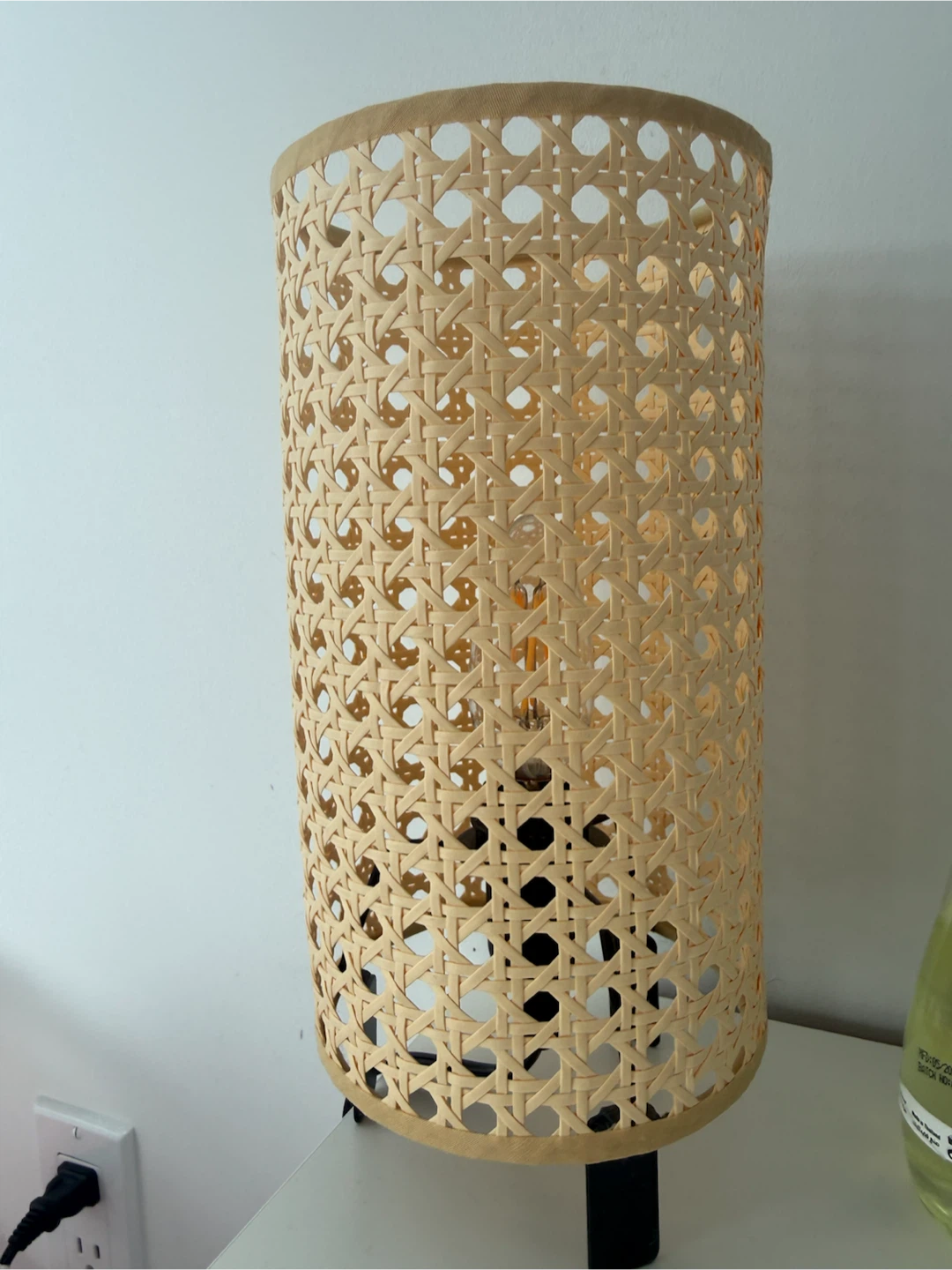 Cane Cylinder Table Lamp