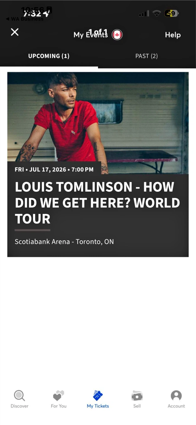 Louis Tomlinson World Tour Ticket
