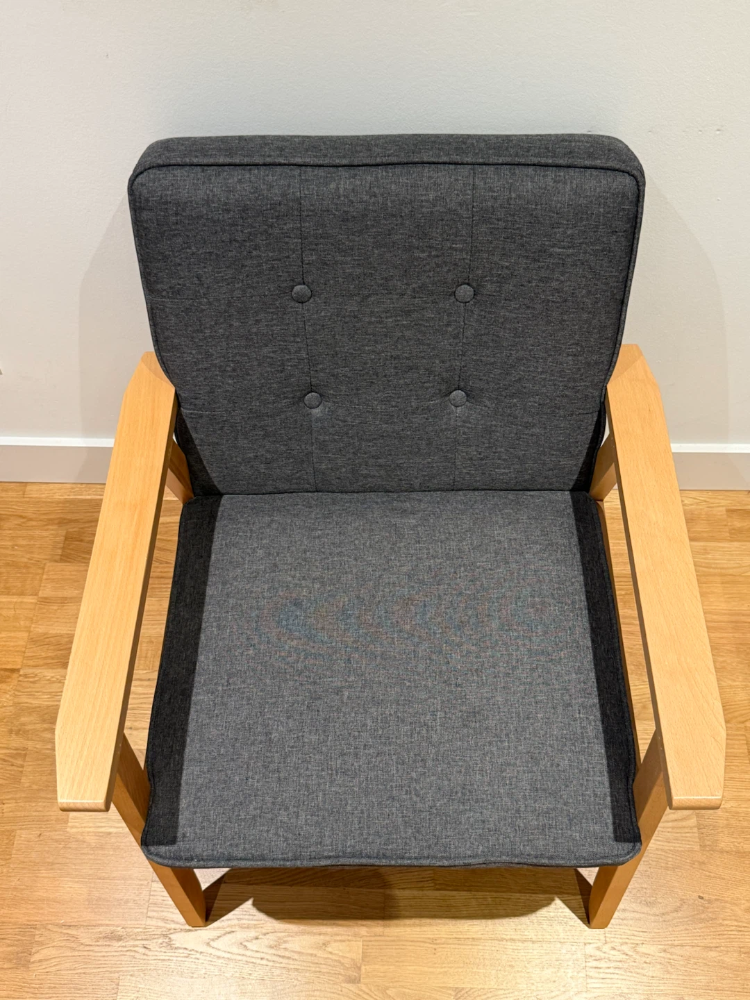 Grey Accent Chair with Wooden Frame - photo 2