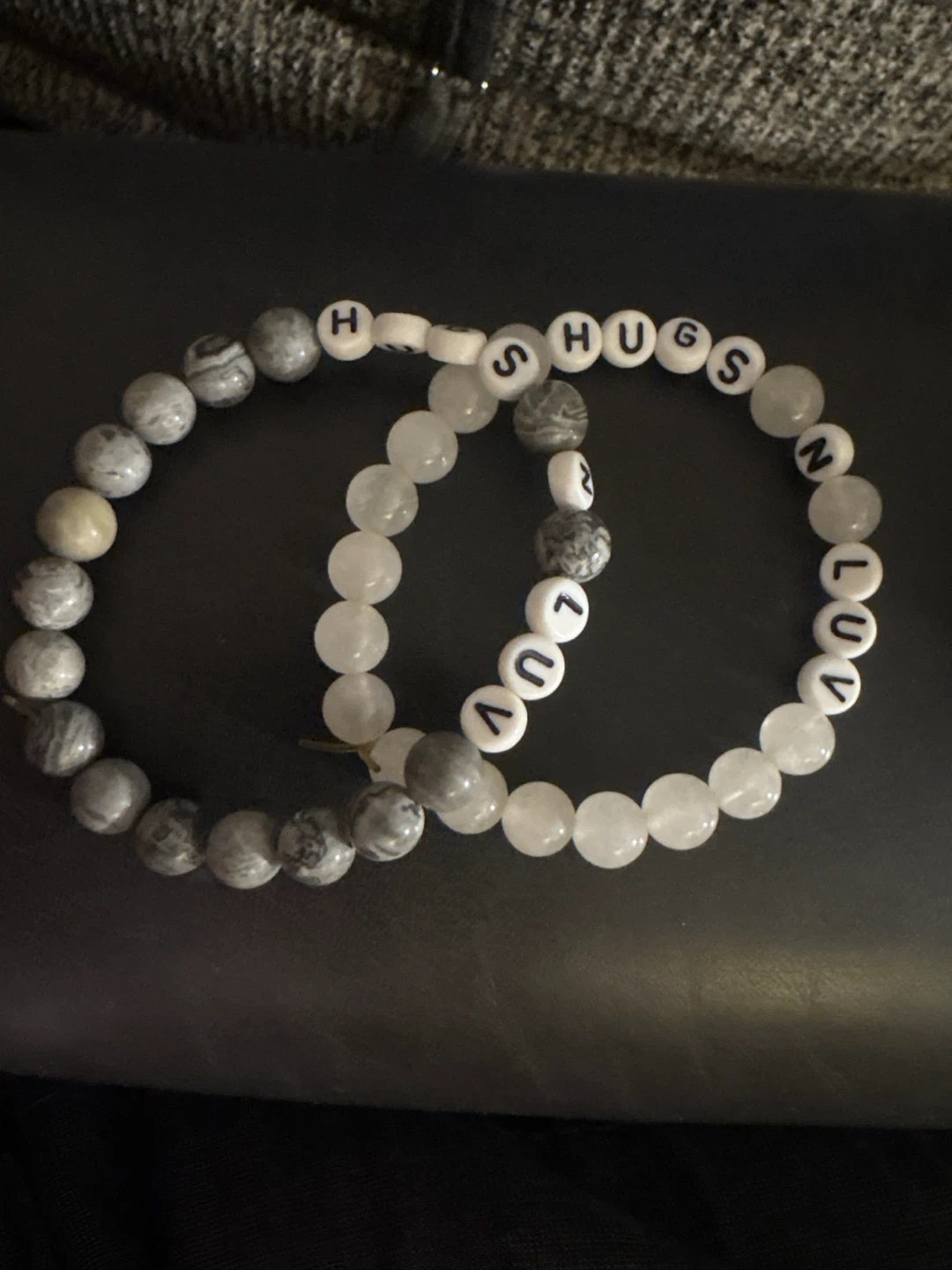 Hugs and Luv beaded bracelets