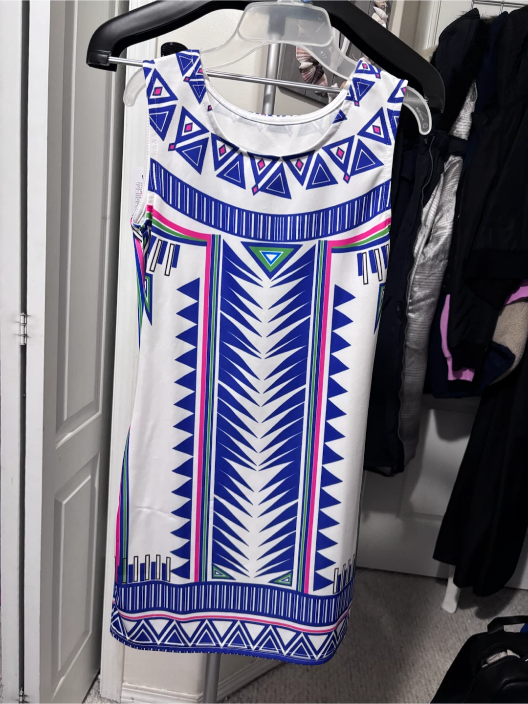 Sleeveless Geometric Print Dress