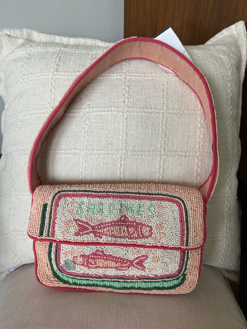 Beaded Sardine Tin Shoulder Bag