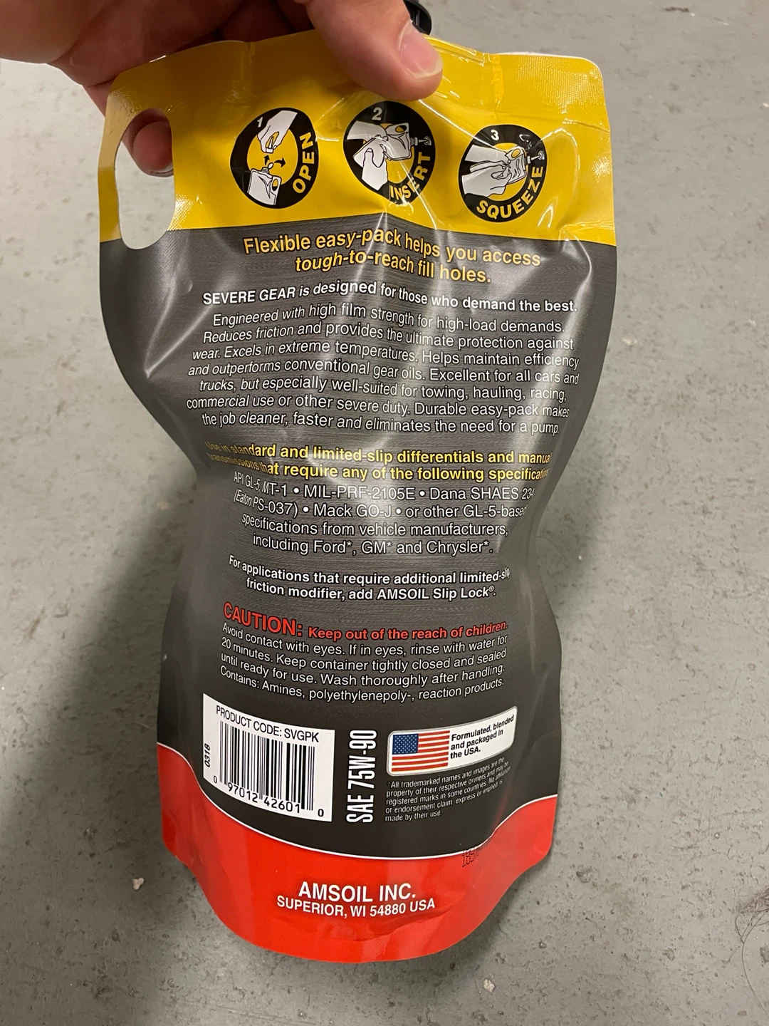 AMSOIL Severe Gear 75W-90 100% Synthetic Gear lube - photo 2