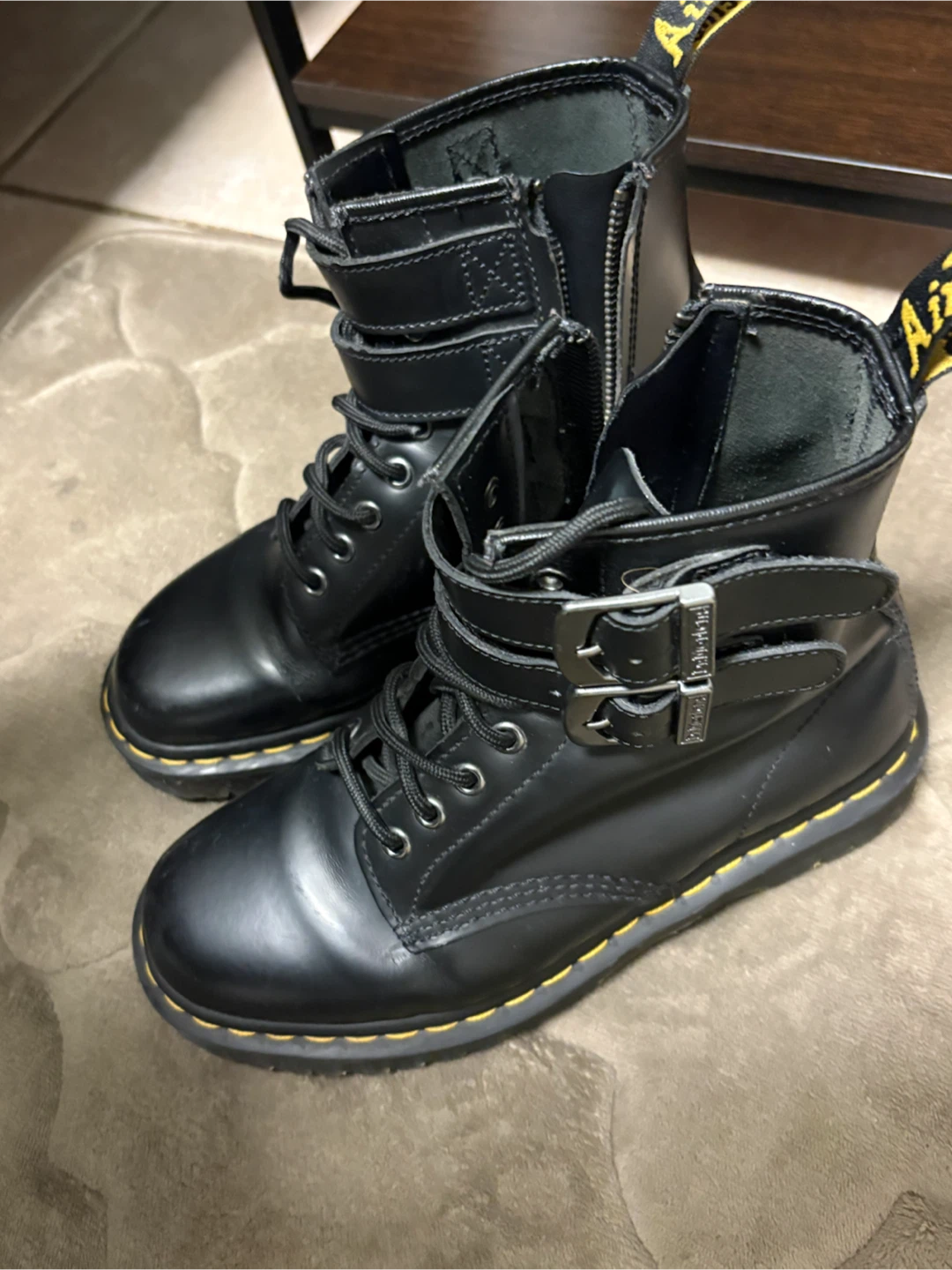 Dr. Martens Black Leather Boots with Buckle Detail - photo 2