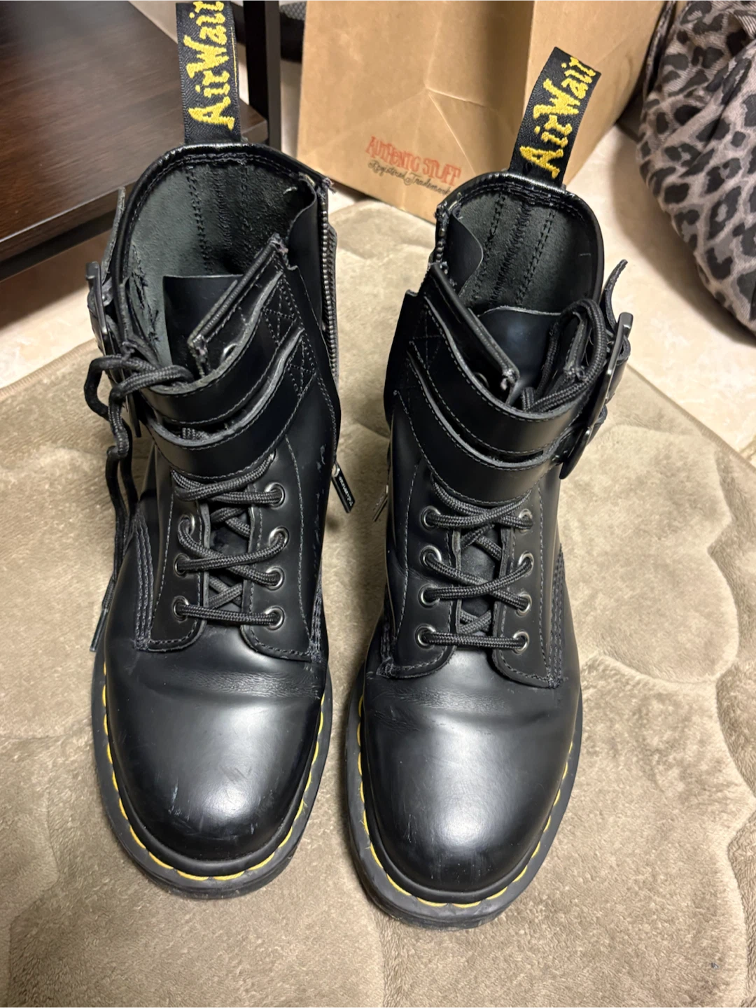 Dr. Martens Black Leather Boots with Buckle Detail - photo 3