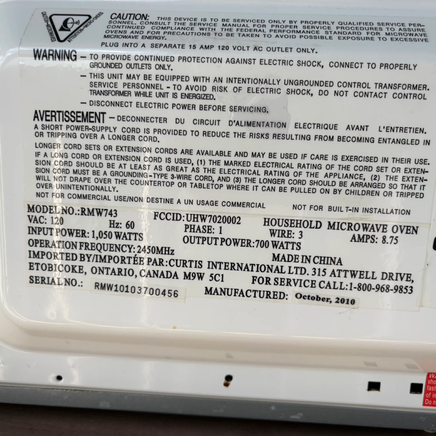 RCA Household Microwave Oven - photo 4