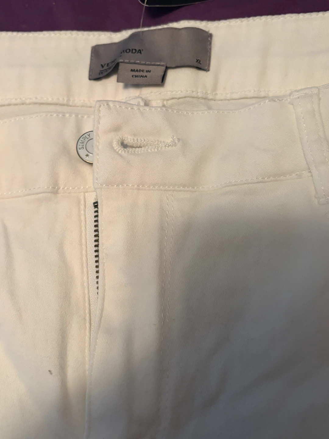 VERO MODA White "Crazy in Love" Lace Detail Shorts XL - photo 2