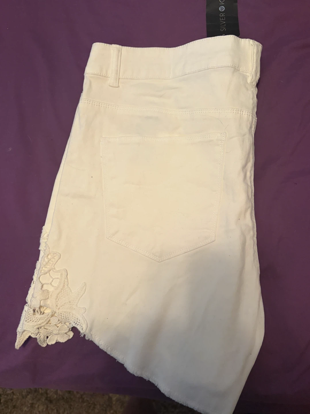 VERO MODA White "Crazy in Love" Lace Detail Shorts XL - photo 5