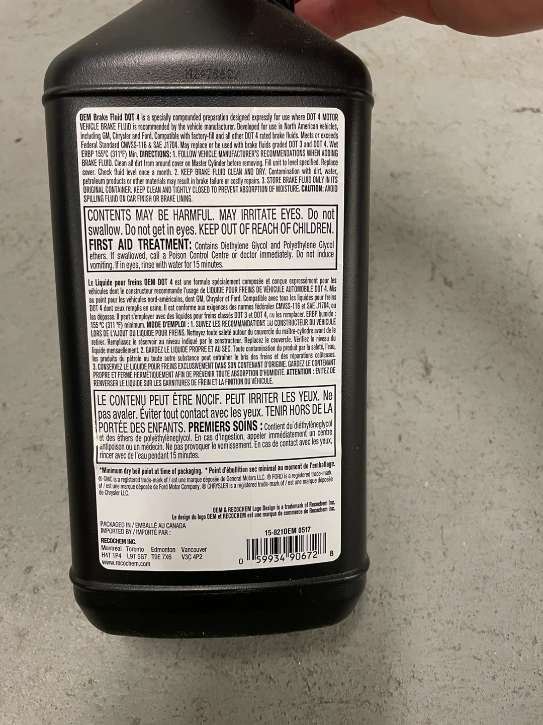 OEM DOT 4 Brake Fluid 946 mL - photo 2