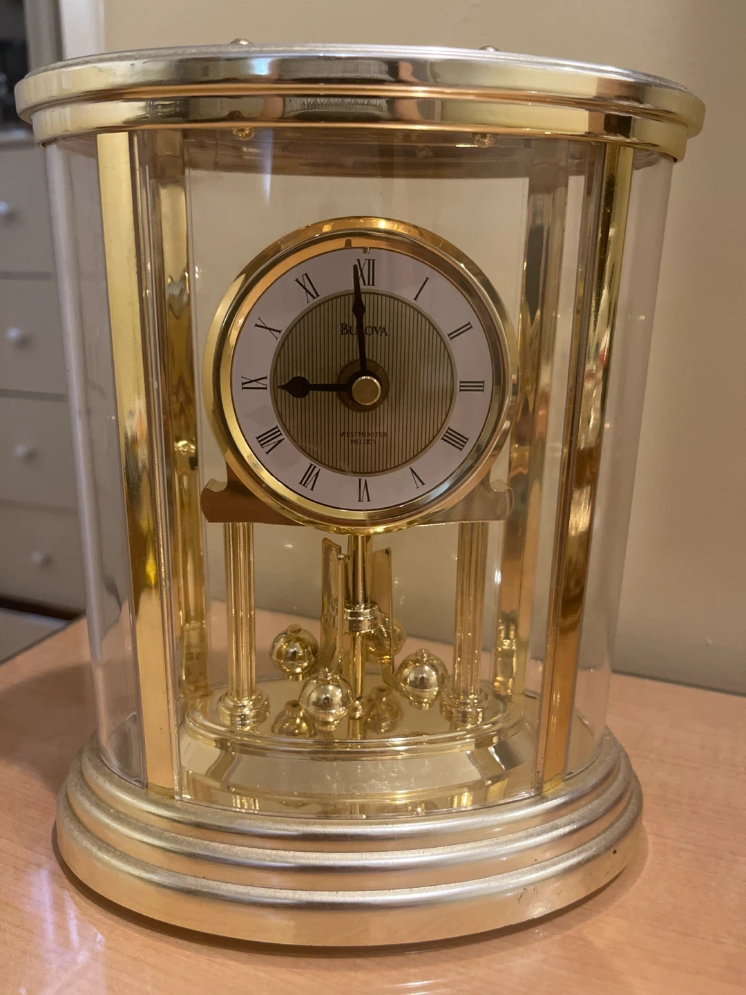 Bulova Gold Tone Pendulum Clock