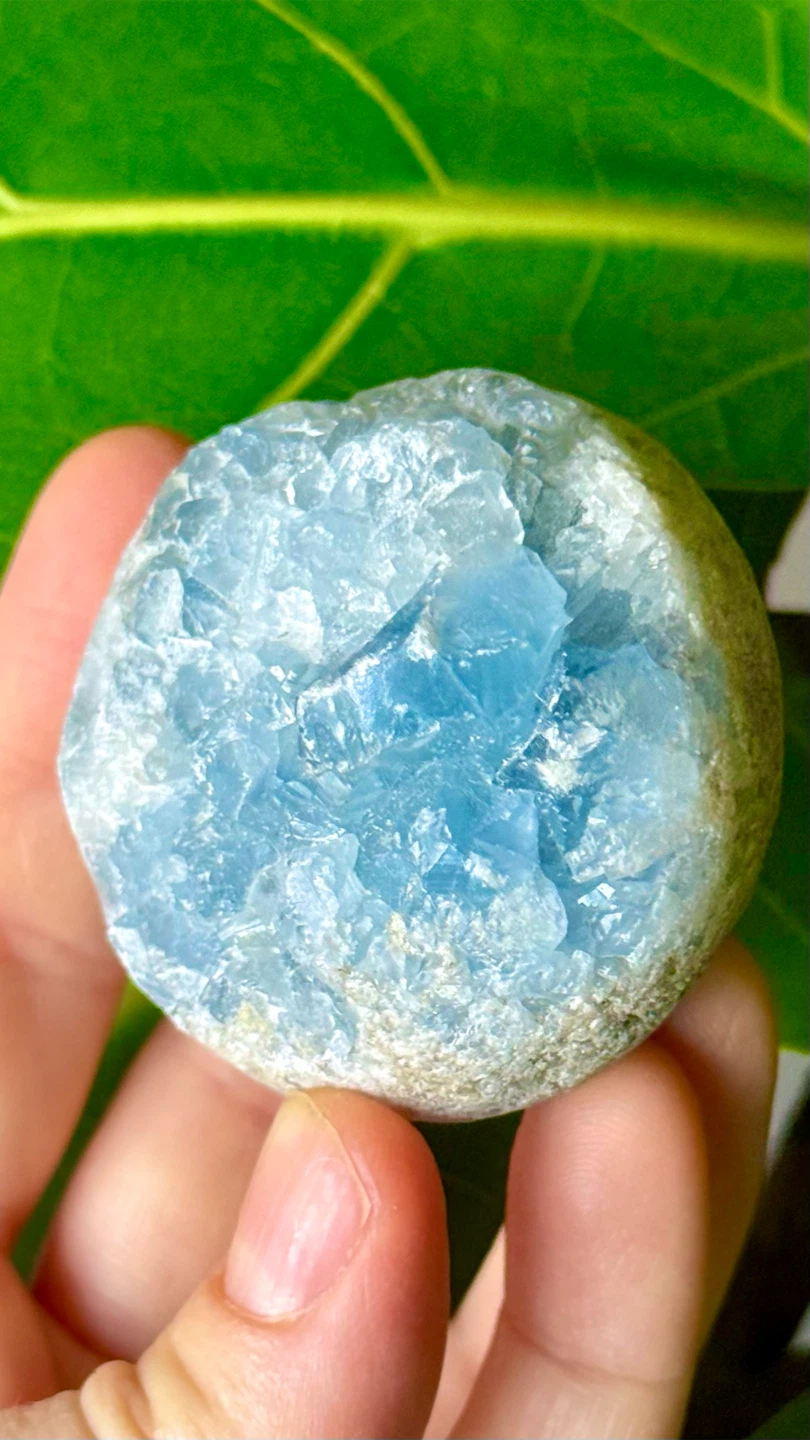 Raw Celestine/Celestite Crystal Geode Sphere From Madagascar - photo 2