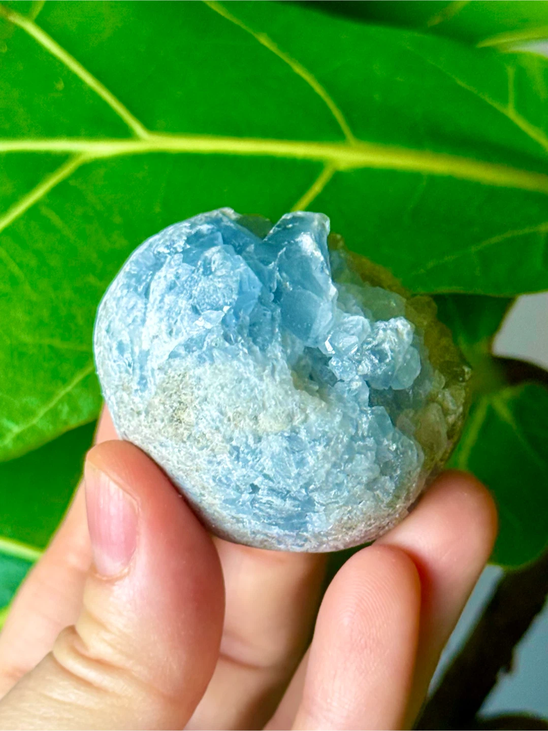 Raw Celestine/Celestite Crystal Geode Sphere From Madagascar - photo 5
