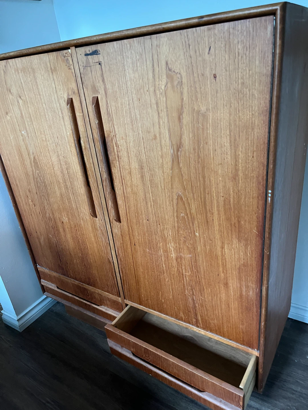 Teak wood Cabinet with Shelves and Drawers