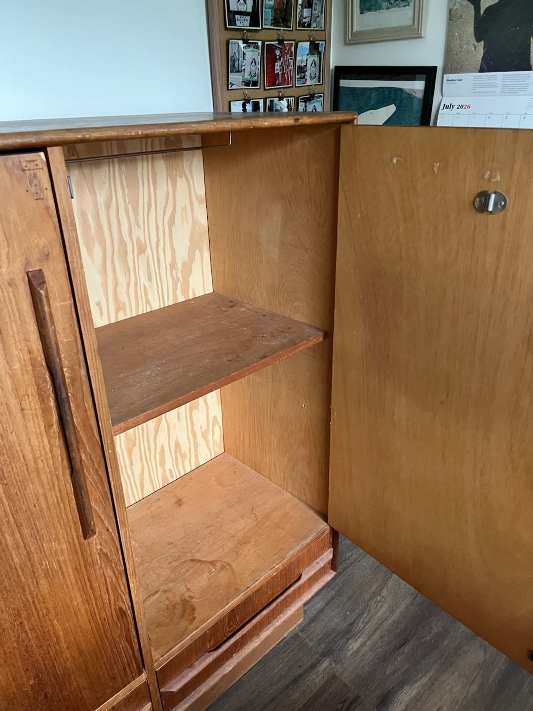 Teak wood Cabinet with Shelves and Drawers - photo 2