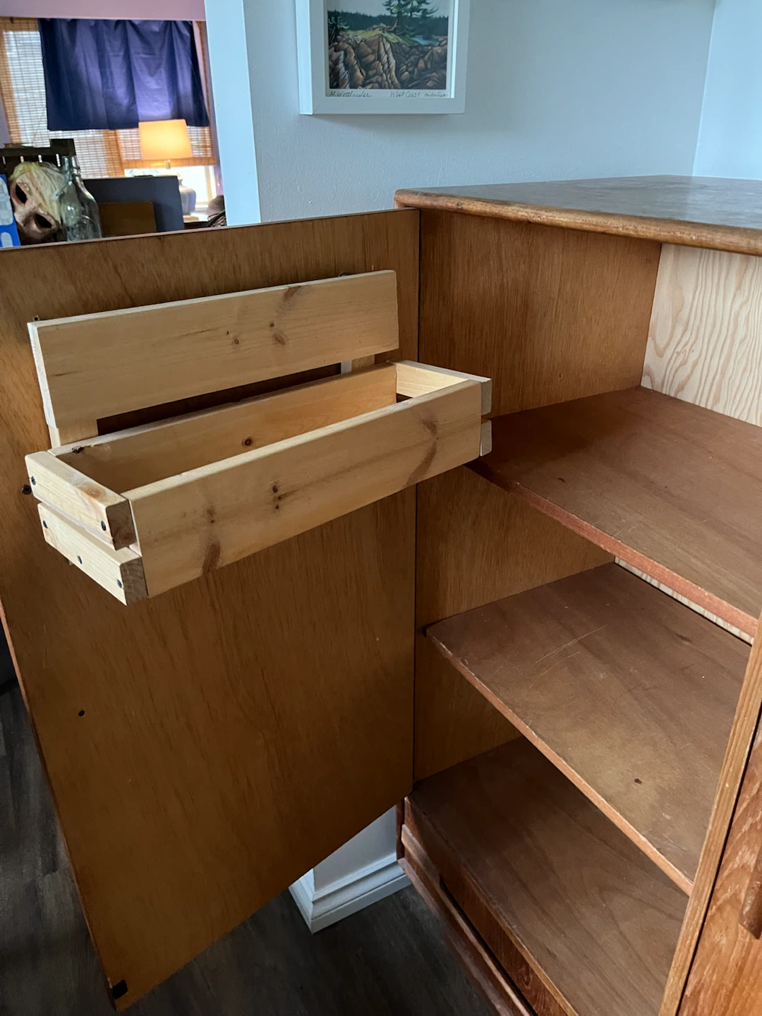 Teak wood Cabinet with Shelves and Drawers - photo 3
