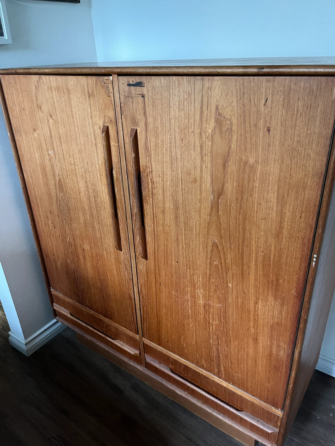 Teak wood Cabinet with Shelves and Drawers - photo 4