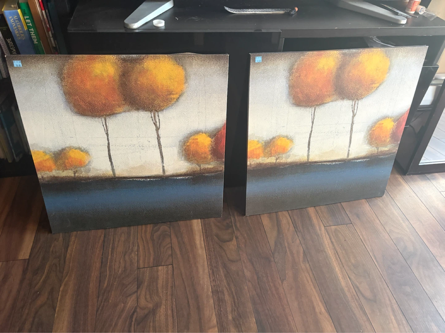Set of 2 Abstract Trees Canvas Wall Art