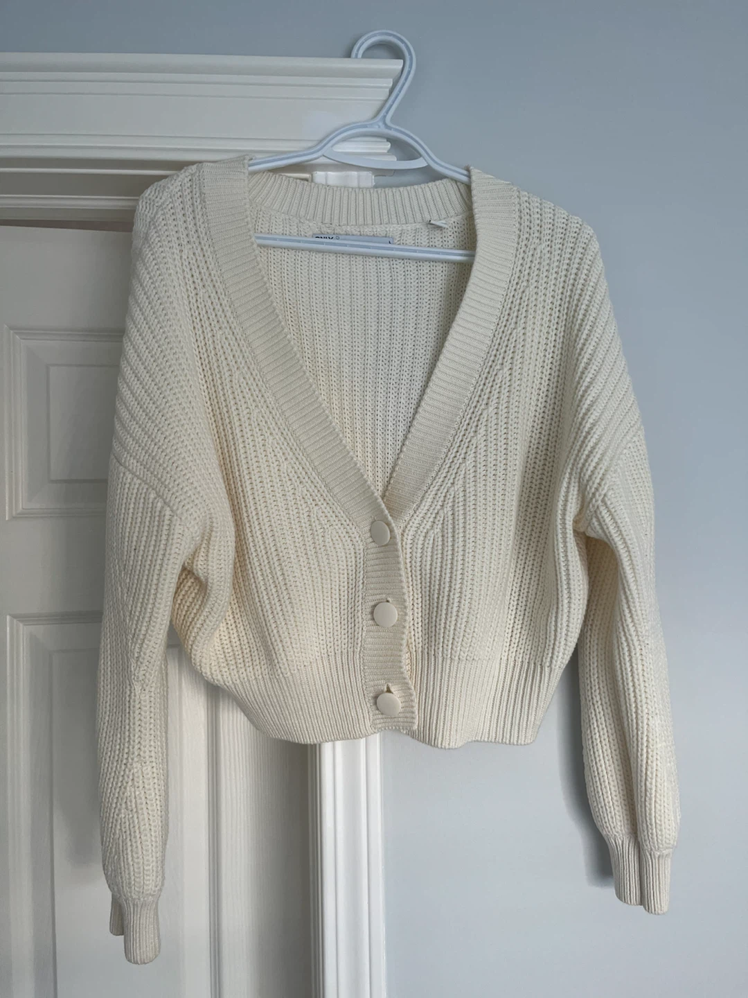 ONLY LIFE Cream Knit Cardigan Sweater