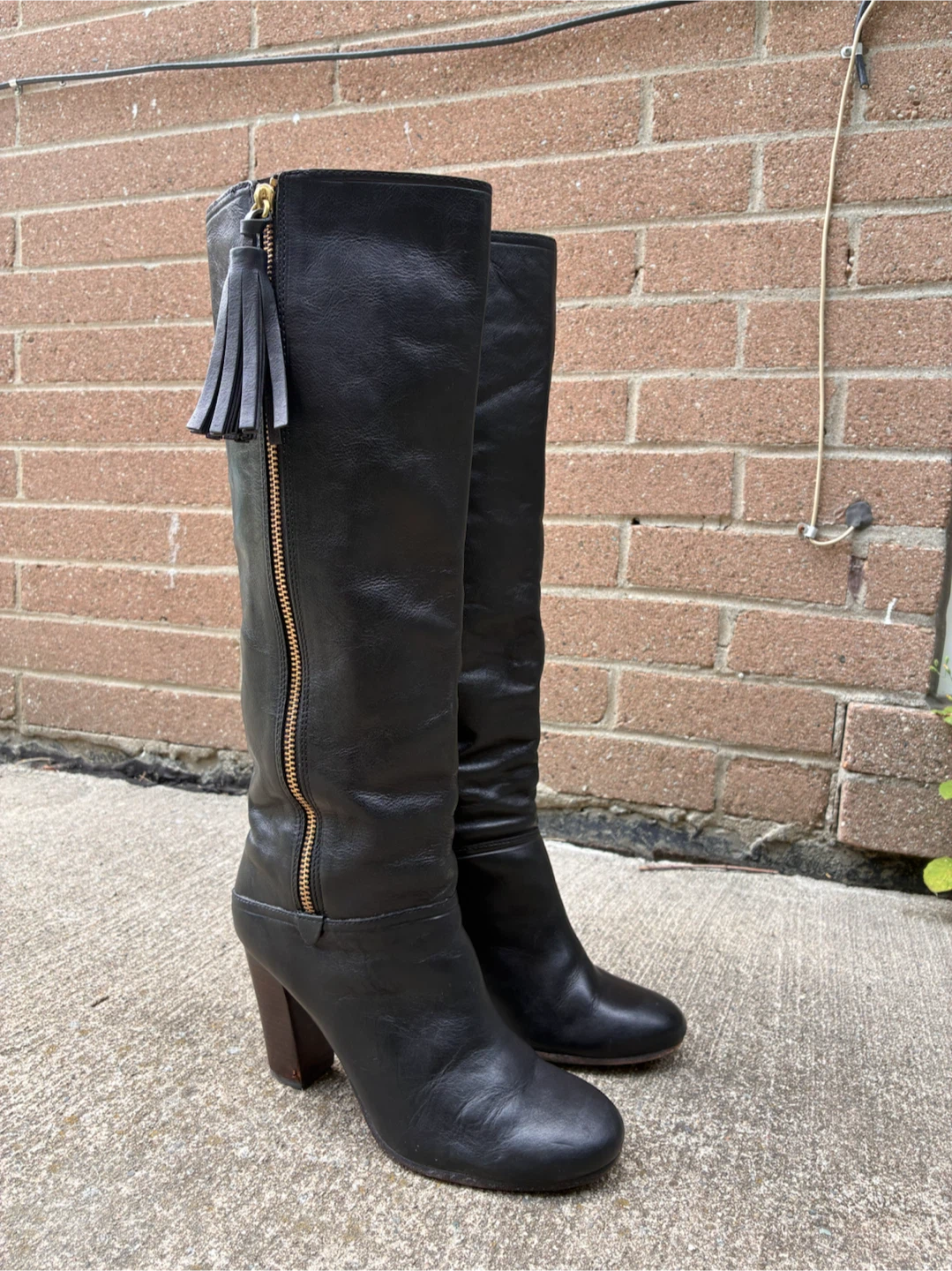 Coach Black Leather Knee High (High Heel Boots) - photo 2