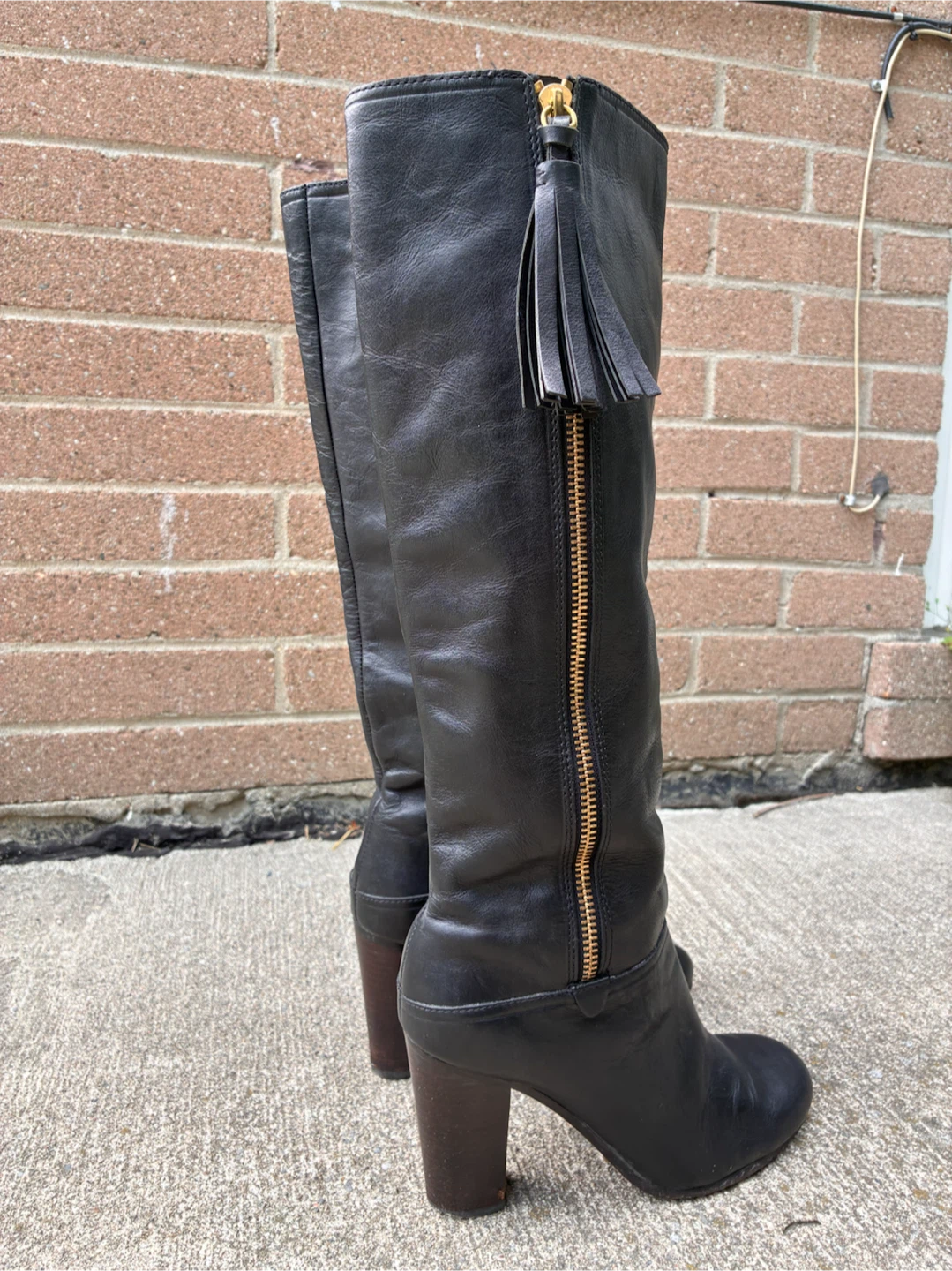 Coach Black Leather Knee High (High Heel Boots) - photo 3
