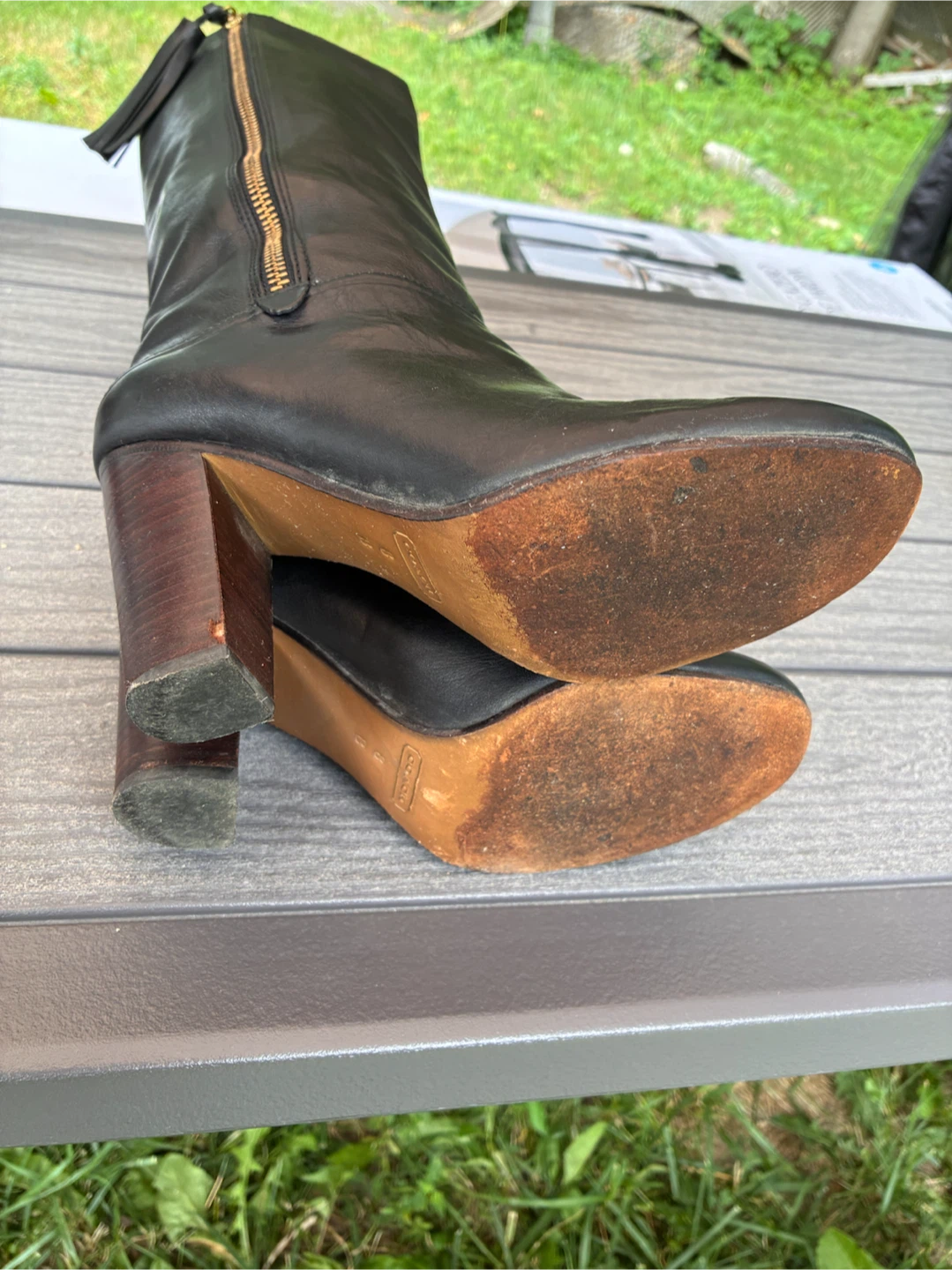 Coach Black Leather Knee High (High Heel Boots) - photo 4
