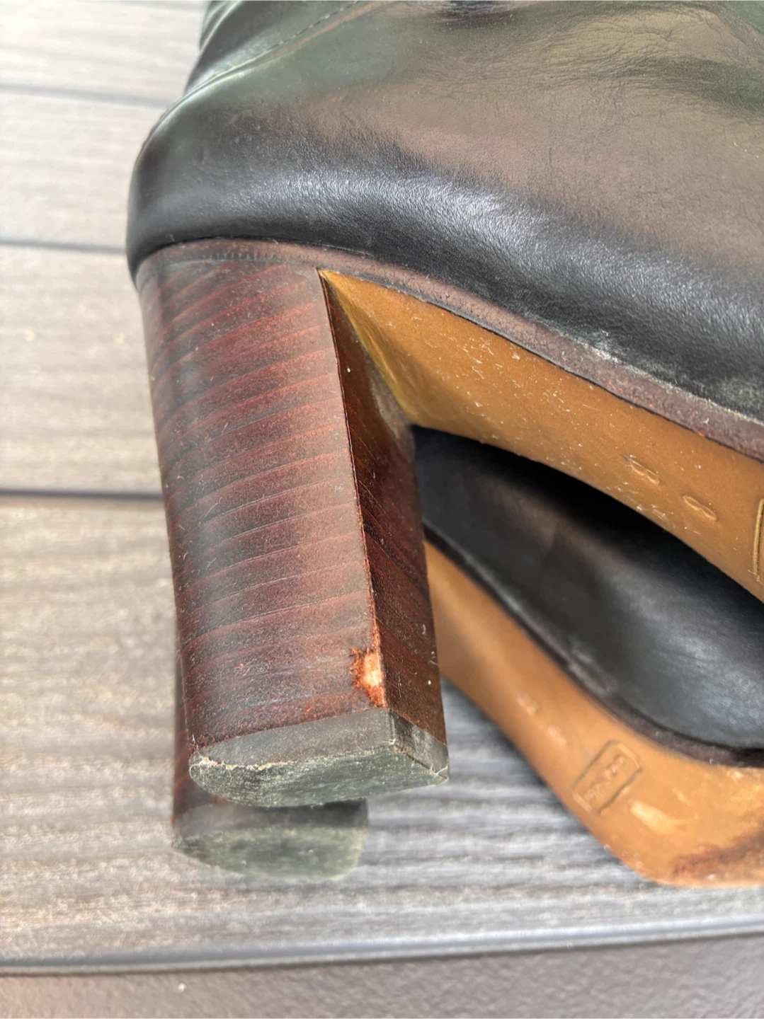 Coach Black Leather Knee High (High Heel Boots) - photo 5