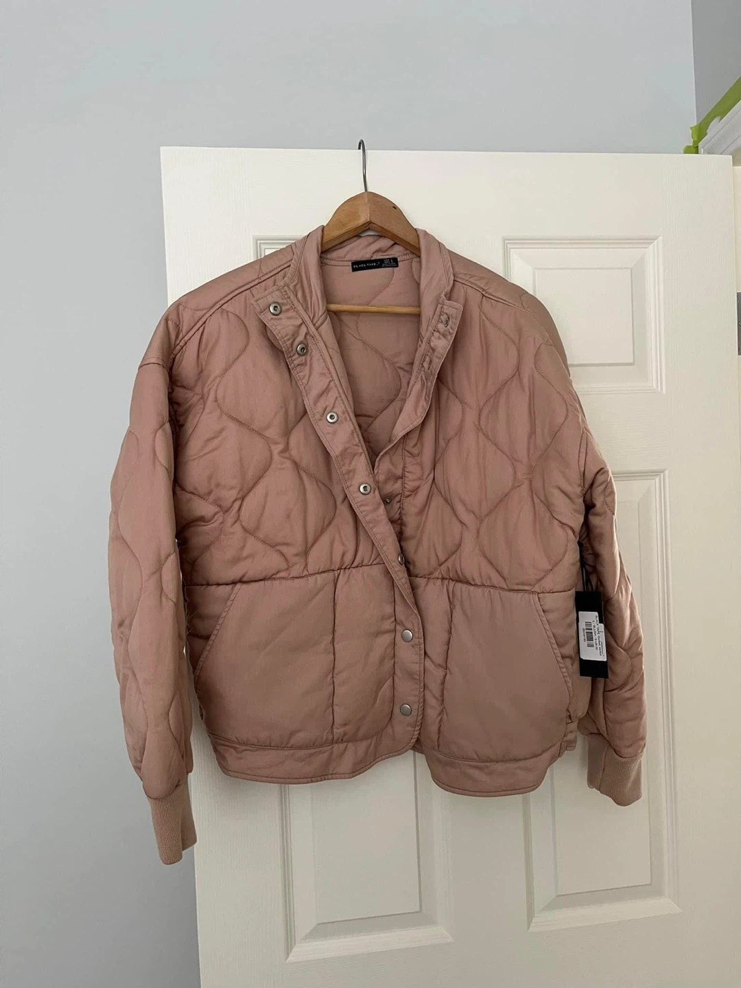 Black Tape Quilted Jacket Size L - Blush