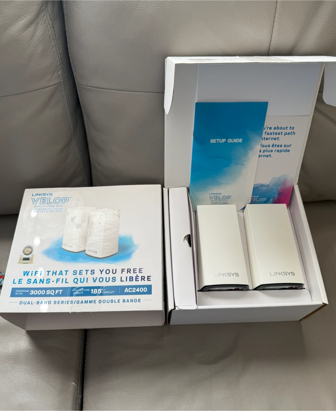 New Linksys Velop AC2400 Dual-Band Mesh WiFI System - 2400gb/s