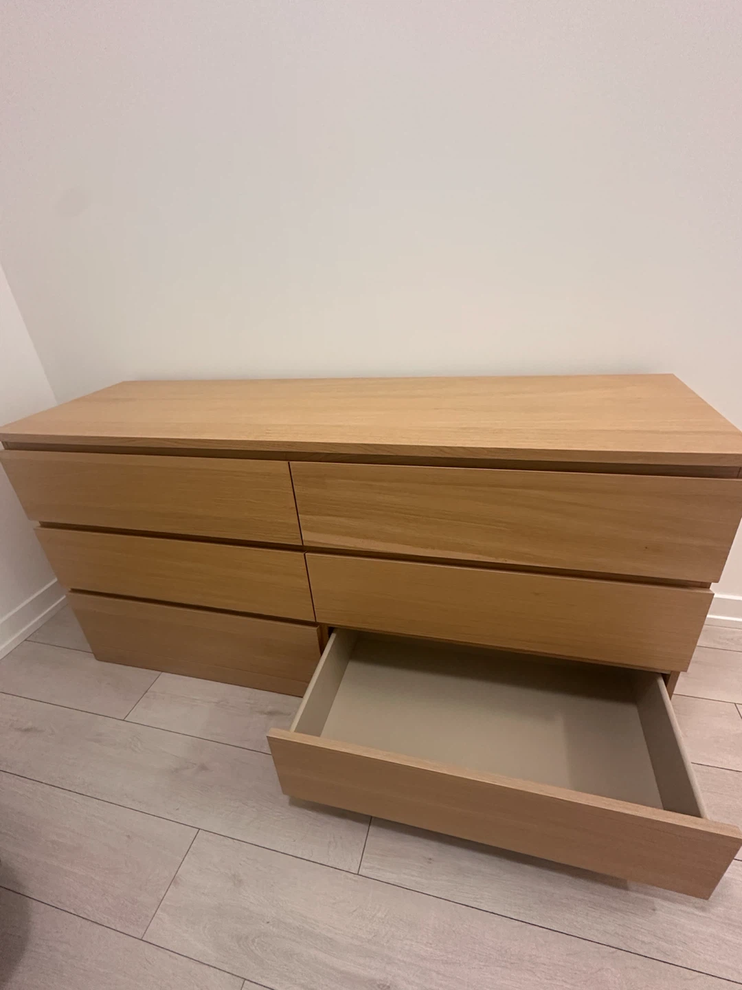 IKEA MALM 6-Drawer Dresser - Light Oak Effect