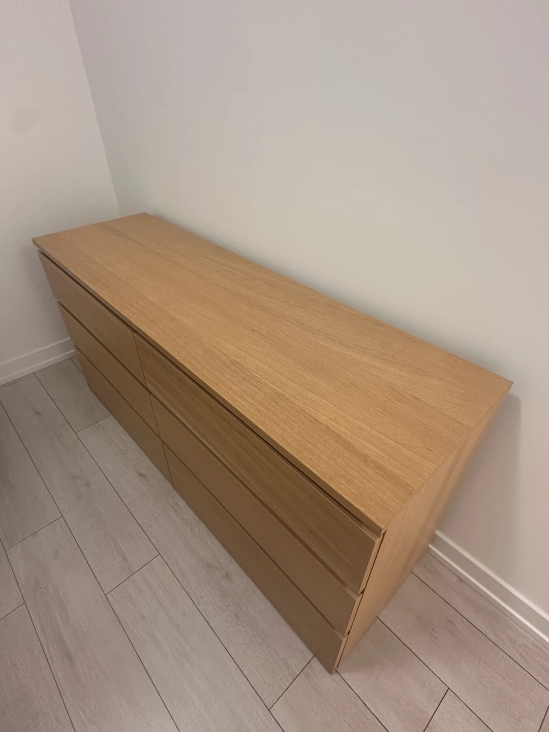 IKEA MALM 6-Drawer Dresser - Light Oak Effect - photo 2