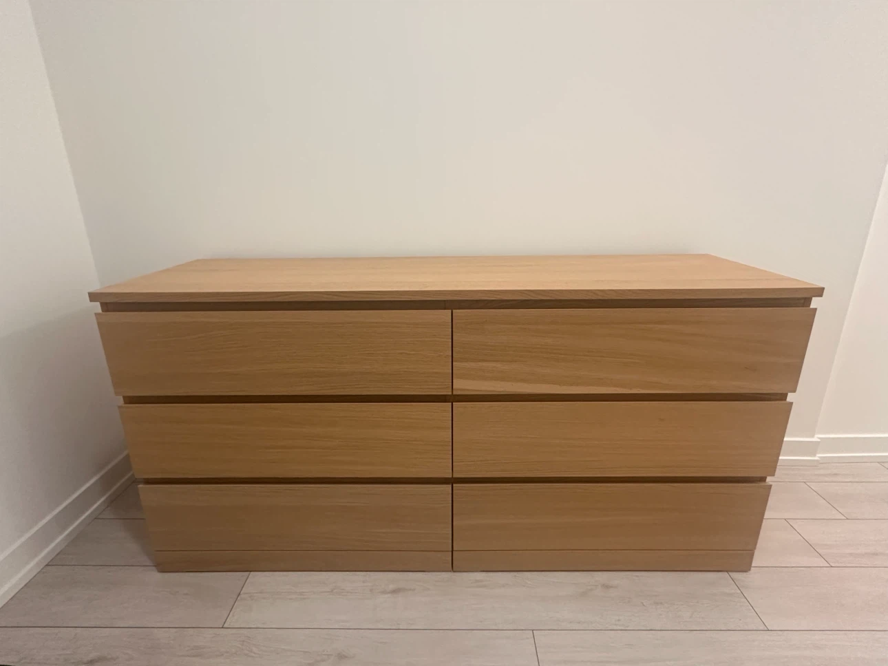 IKEA MALM 6-Drawer Dresser - Light Oak Effect - photo 4