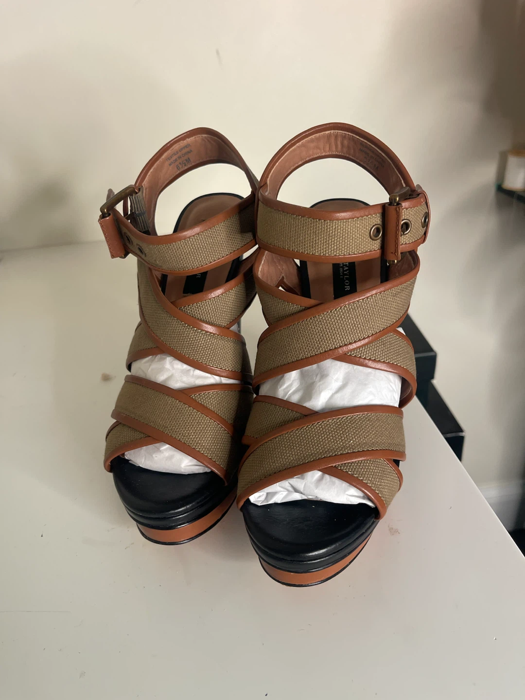 Ann Taylor Canvas Platform Heels