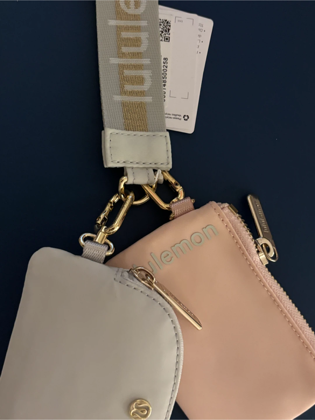 Lululemon Dual Pouch Wristlet - Gold/Pink