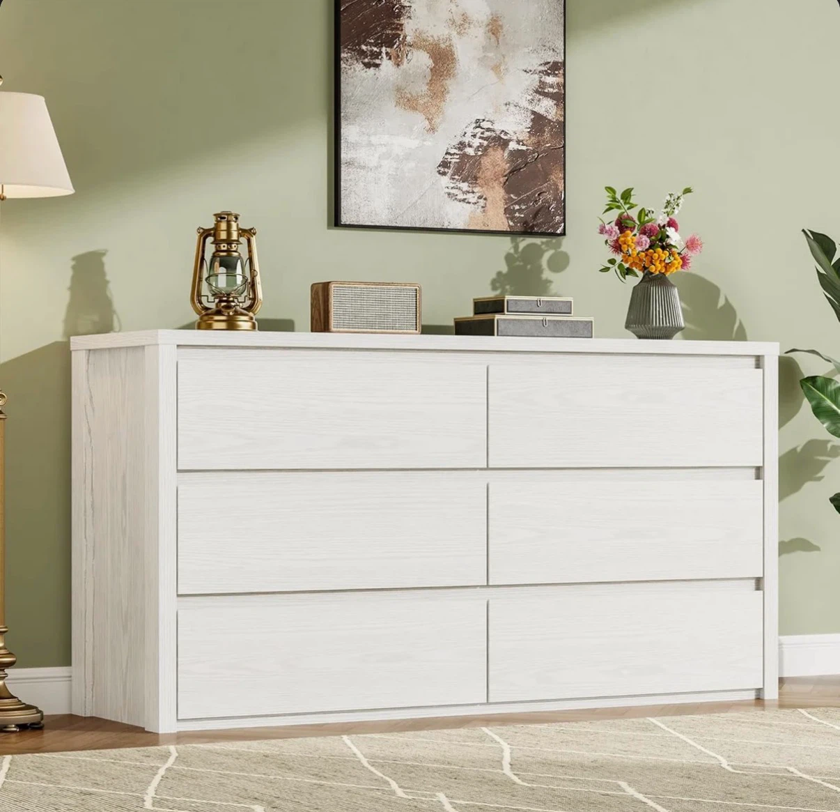 White 6-Drawer Dresser