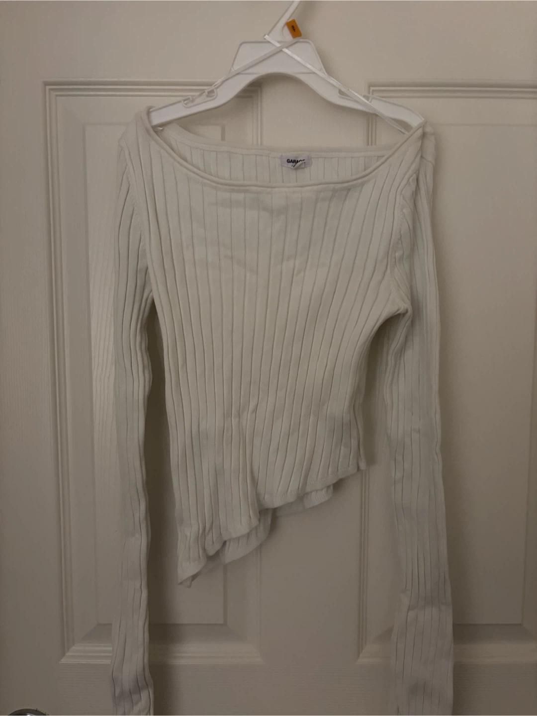 Garage Asymmetrical Ribbed Long Sleeve Sweater