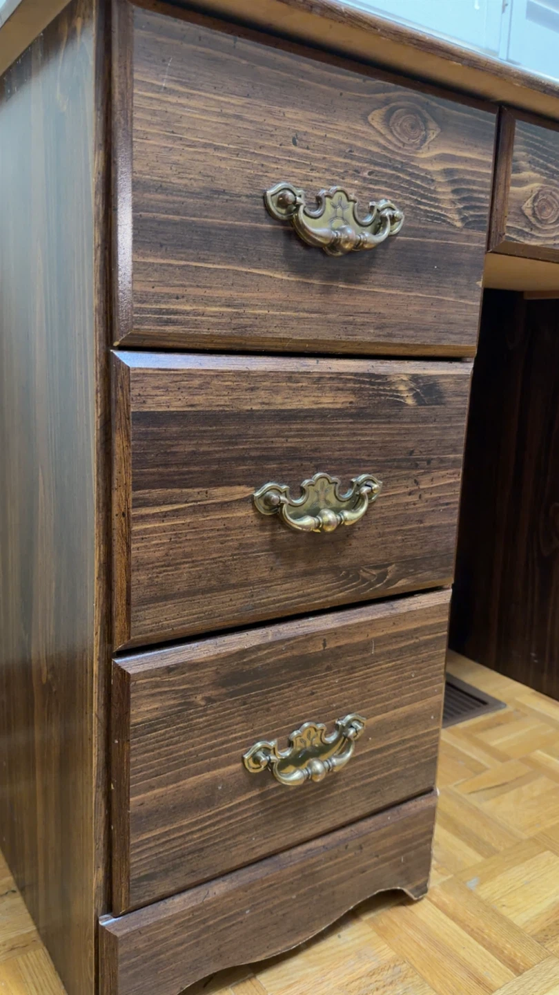 Wooden Desk with Drawers - photo 2