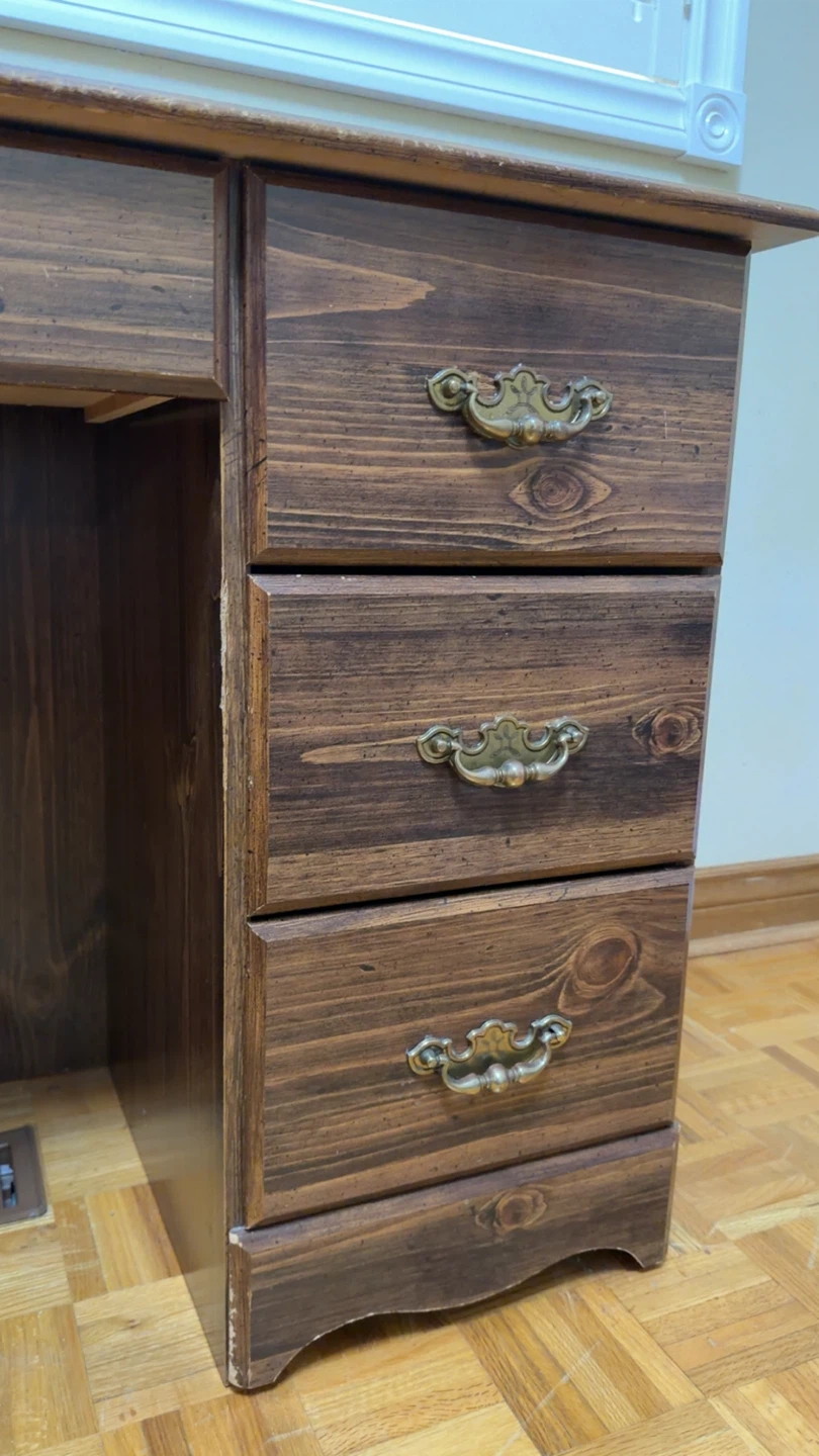 Wooden Desk with Drawers - photo 3