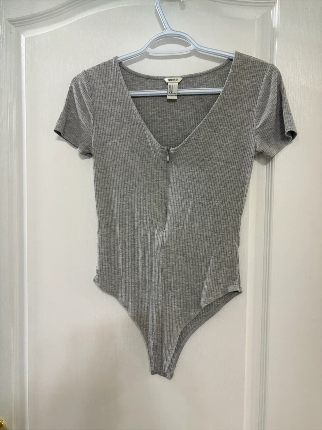 Forever 21 Ribbed Grey Bodysuit