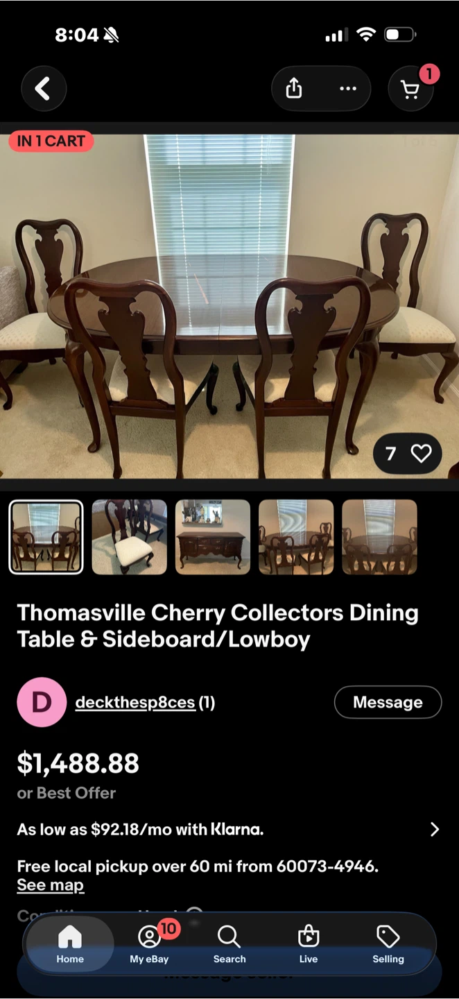 Thomasville Cherry Dining Table & 6 Chairs - photo 2