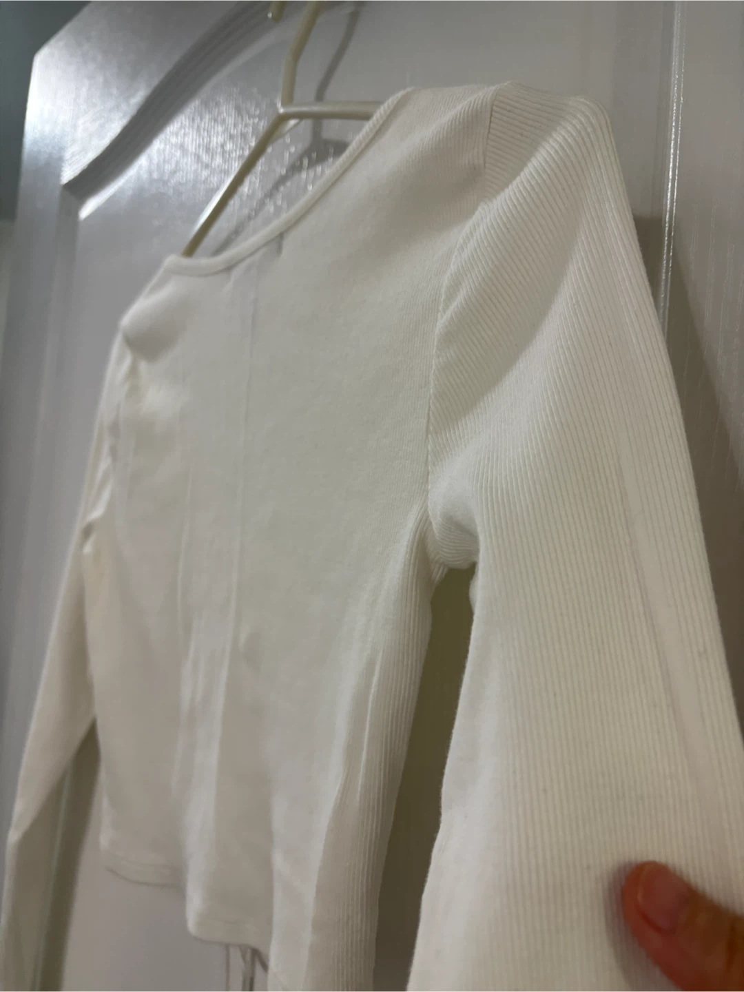 White Forever 21 Ribbed Lace-Up Cropped Top - photo 5