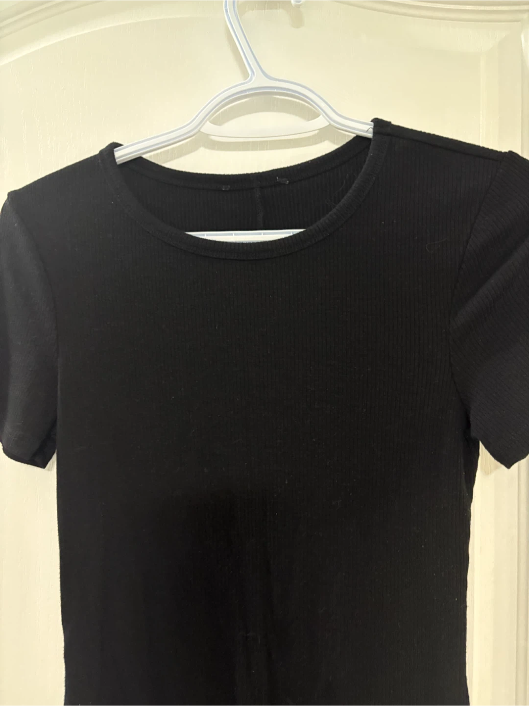 Black Ribbed Short Sleeve Bodysuit
