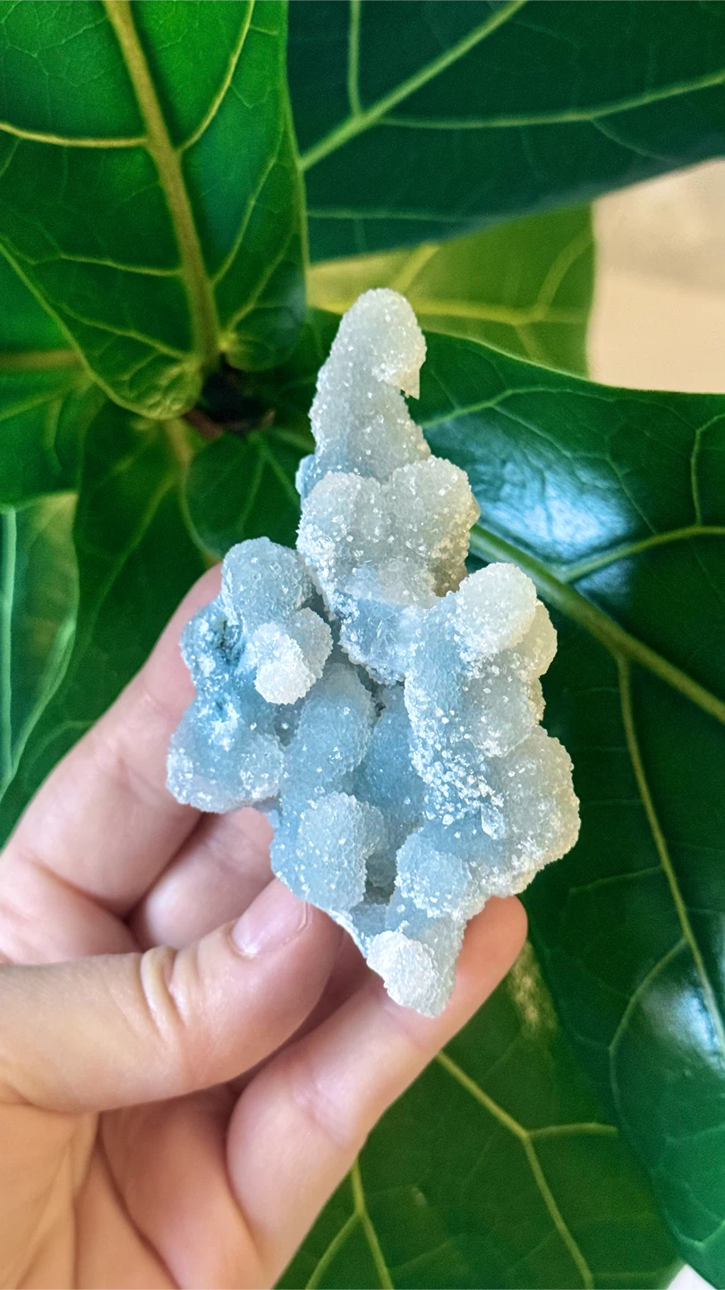 Indian Blue Chalcedony Stalactite Druzy Dripping Crystal - photo 2