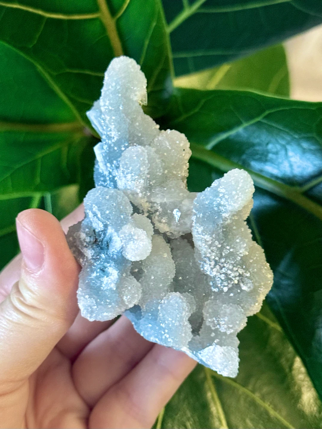 Indian Blue Chalcedony Stalactite Druzy Dripping Crystal - photo 3