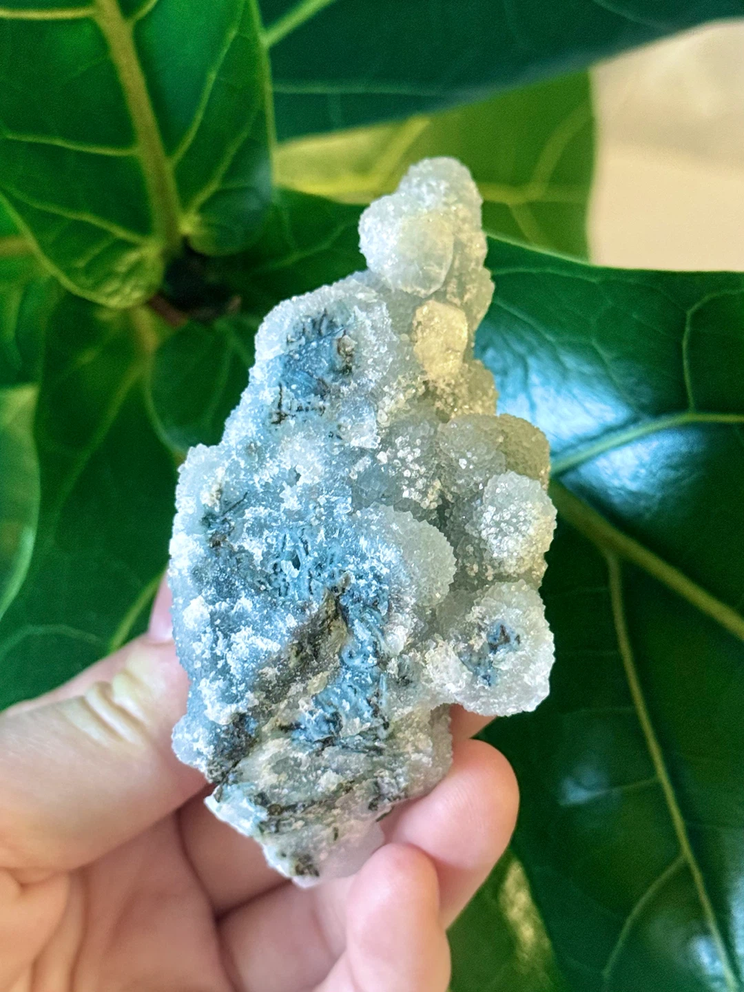 Indian Blue Chalcedony Stalactite Druzy Dripping Crystal - photo 5