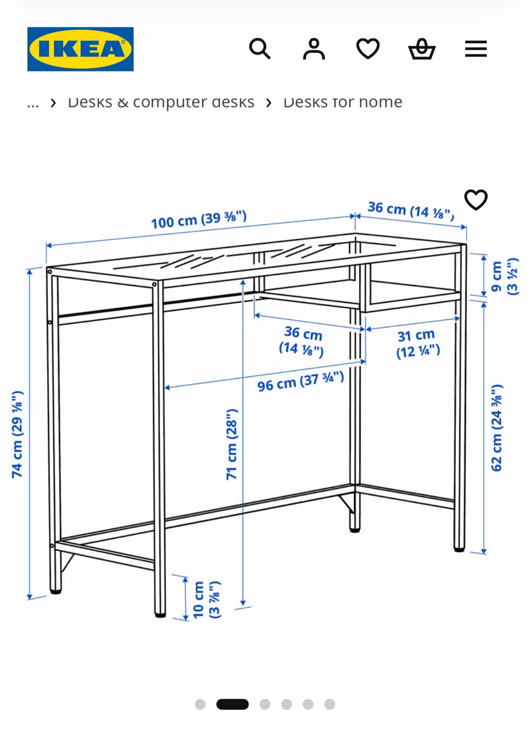 IKEA Glass Desk – Excellent Condition