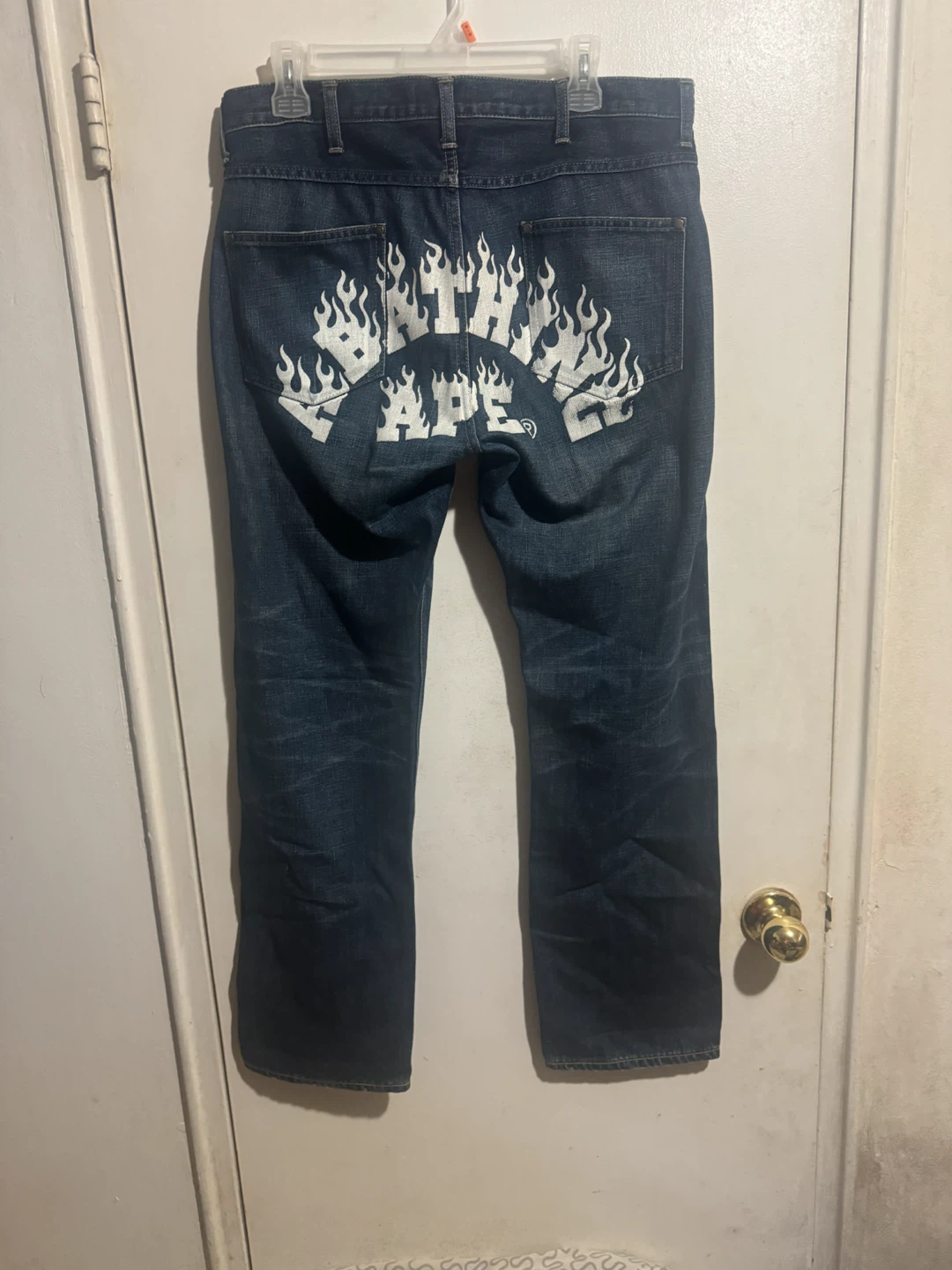 BAPE Jeans with Flame Logo