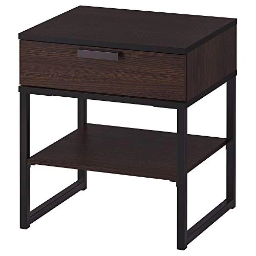 Ikea trysil Dark Wood Nightstand with Drawer and Shelf - photo 2
