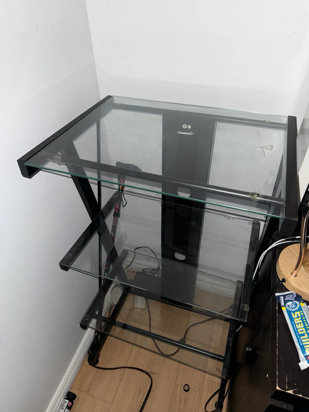 3 tier glass shelf w/ metal frame - photo 2