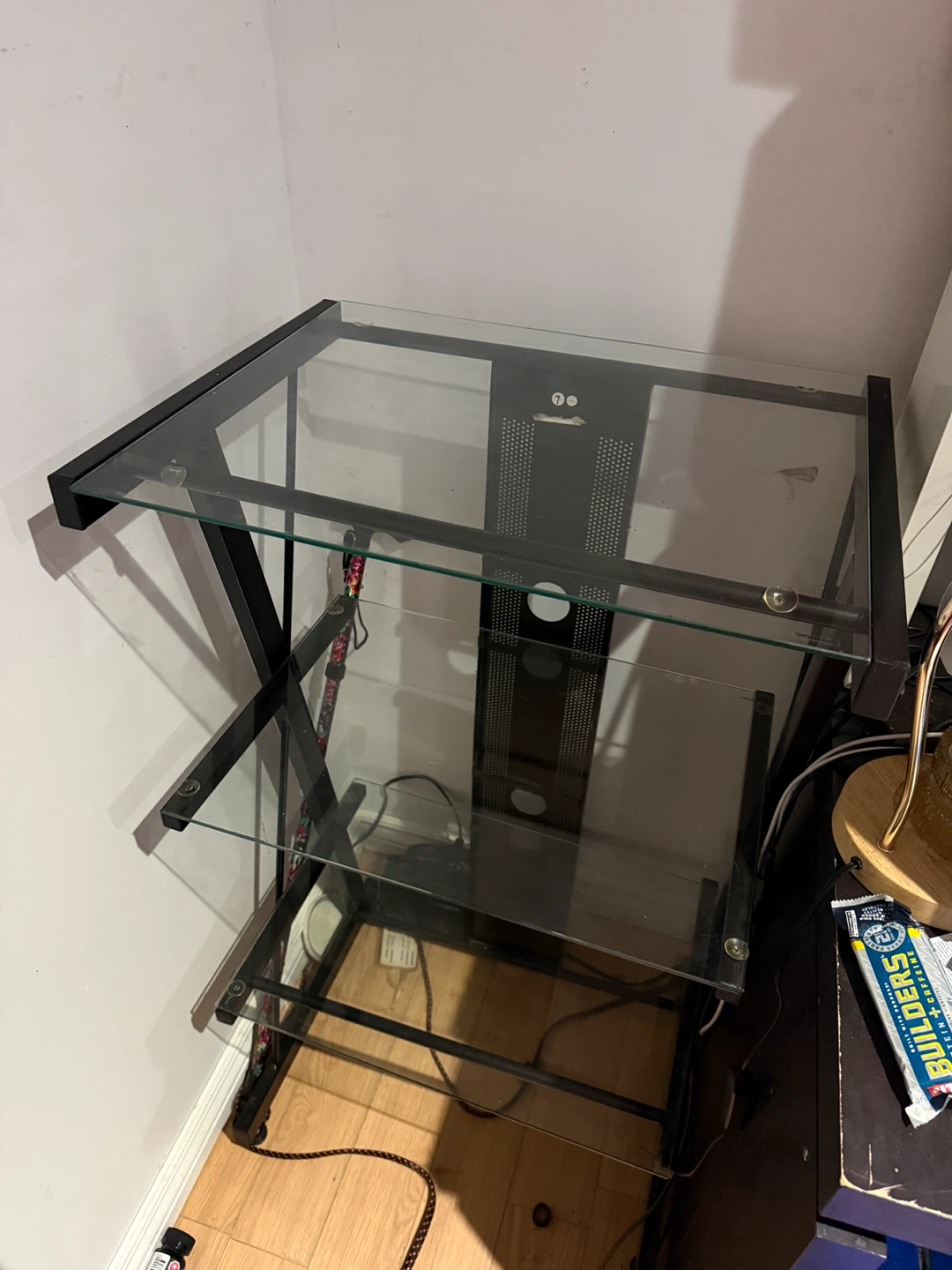 3 tier glass shelf w/ metal frame - photo 3